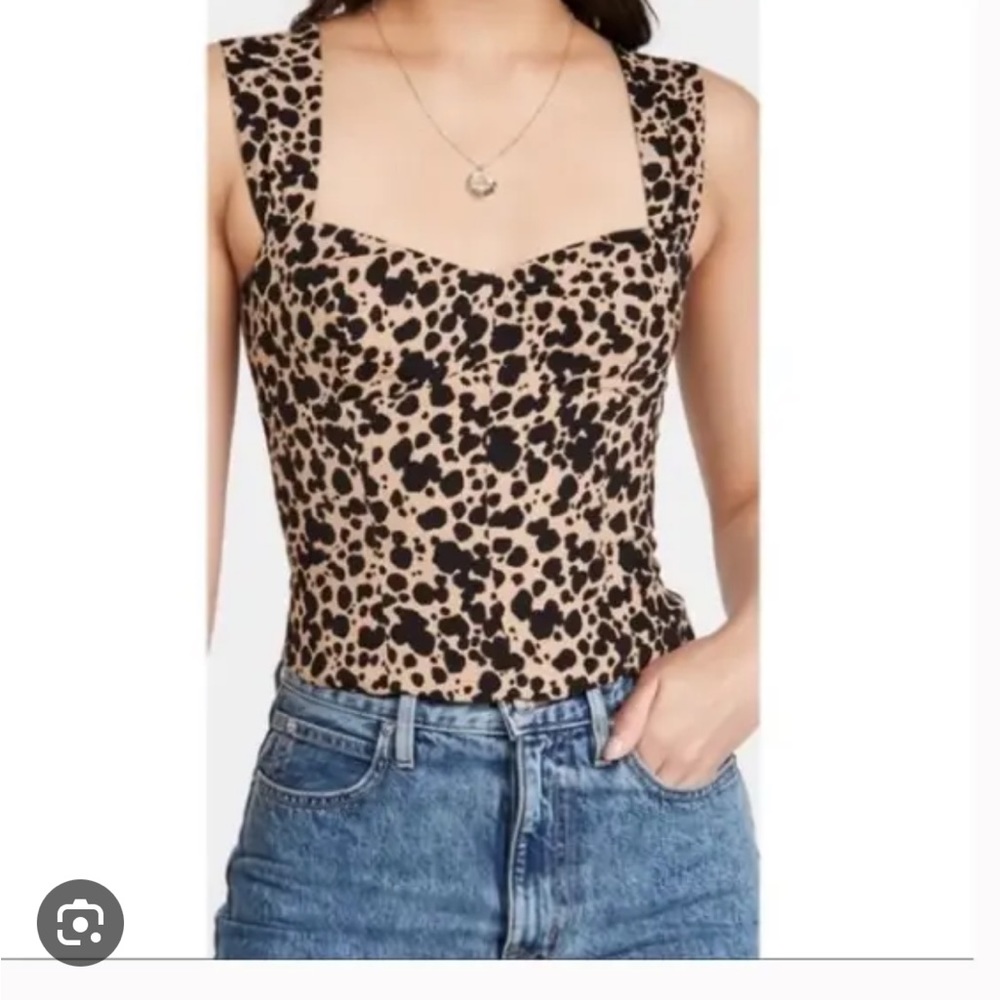 Reformation Strada Top in Leopard